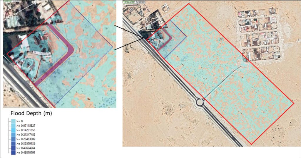 a map of a desert and a map of a city.