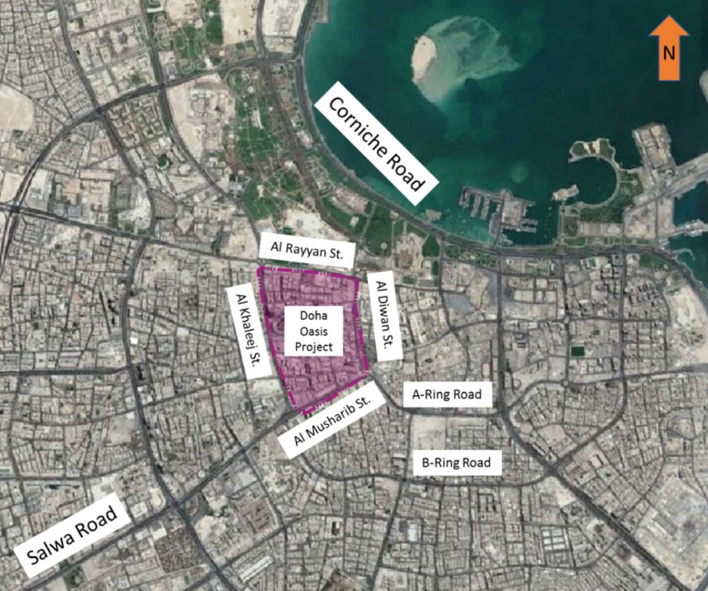 a map showing the location of a development in dubai.