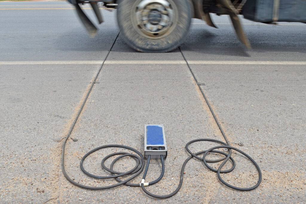 a mobile phone is connected to a truck.